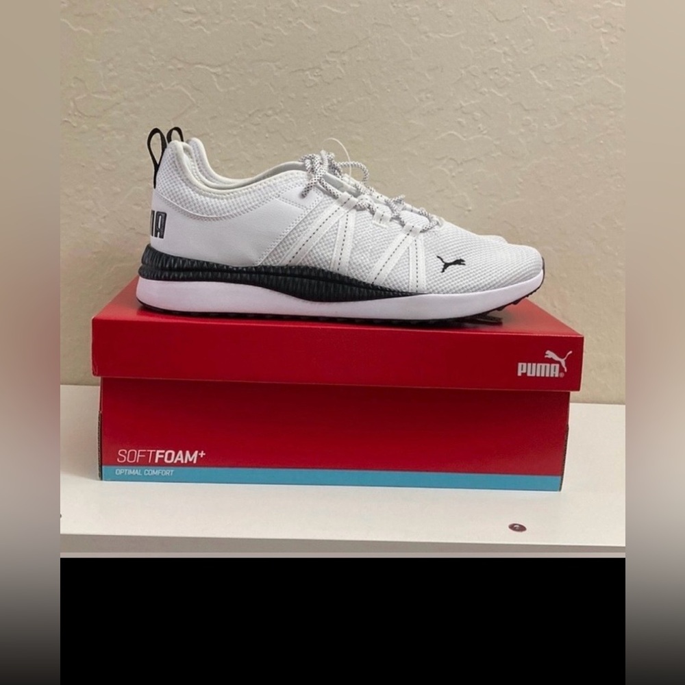 Puma Pacer Next Apex Sneakers #387031-03 White & Black size 10